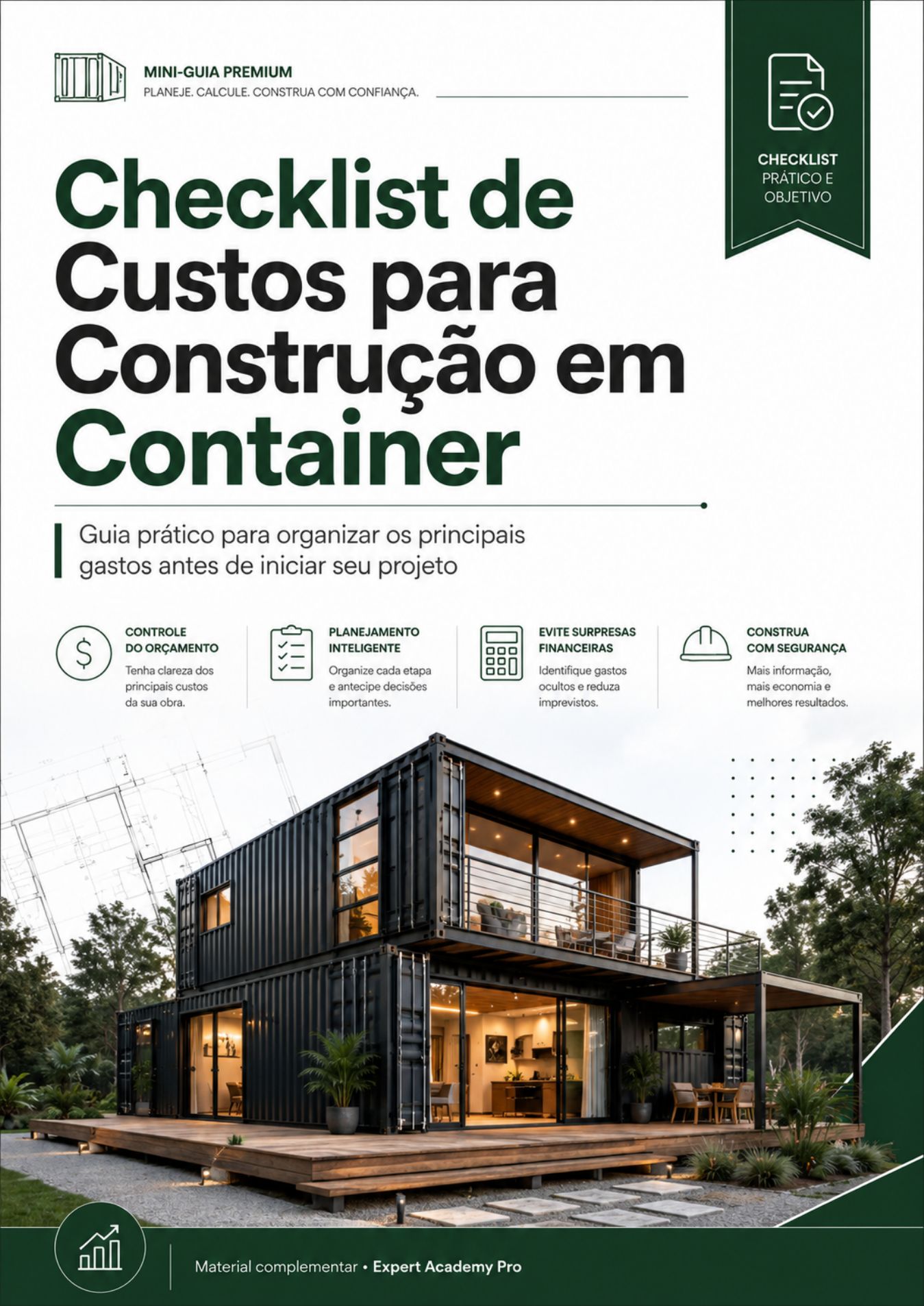 Capa do checklist de custos para construção em container